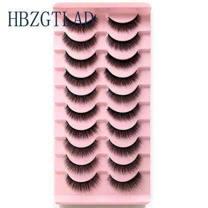 NEW 10pairs 100% Real Fake Mink Eyelashes 3D Natural False Eyelashes 3d Mink Lashes Soft Eyelash Extension Makeup Kit Cilios h13