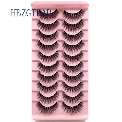 NEW 10pairs 100% Real Fake Mink Eyelashes 3D Natural False Eyelashes 3d Mink Lashes Soft Eyelash Extension Makeup Kit Cilios h13