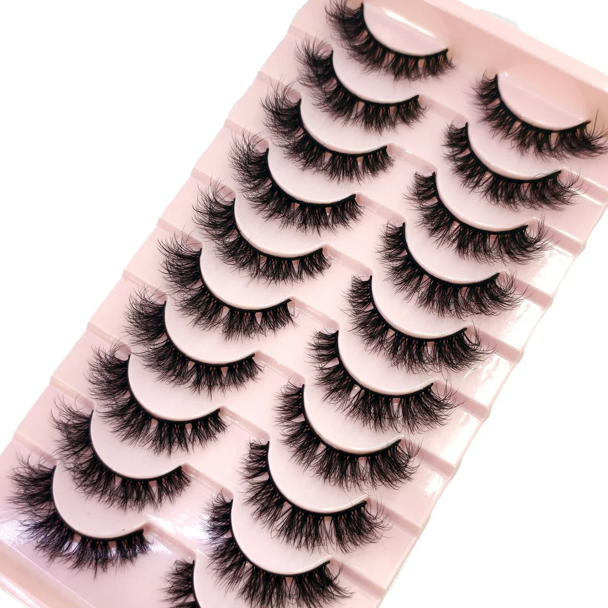 NEW 10pairs 100% Real Fake Mink Eyelashes 3D Natural False Eyelashes 3d Mink Lashes Soft Eyelash Extension Makeup Kit Cilios h13