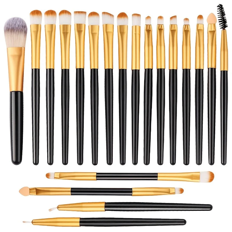 20pcs Eye Makeup Brush Set Portable Soft Makeup Brushes Beauty Tools Foundation Eyeshadow Eyeliner Brush Multi-function Beginner