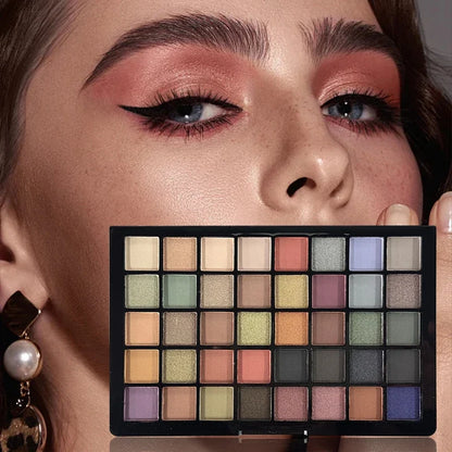 TLM 40 Colors Eye Makeup Nude Eye Shadow Palette Glitter Matte Pigmented Powder Pressed Eyeshadow Cosmetic
