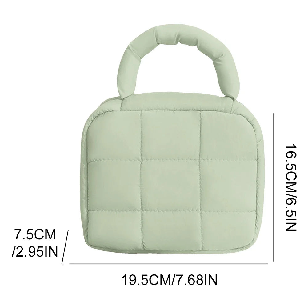 Cosmetic Bag Puffy Travel Toiletry Pouch Checkered Zipper Bag Women Quilted Makeup Bag Makeup Organizer Bag for Woemn Girl